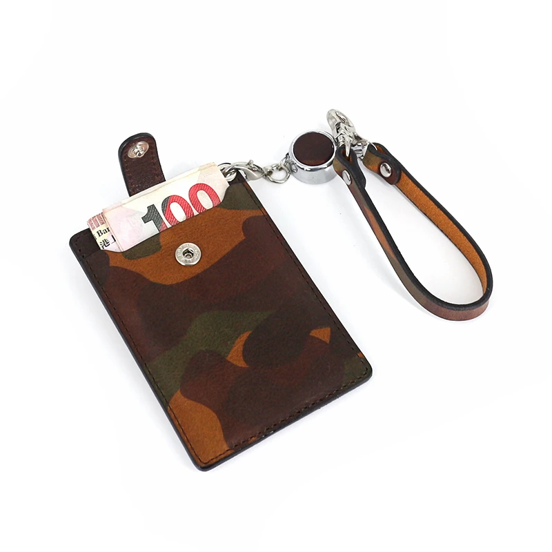 Новый модный выдвижной держатель для карт в автобусе из натуральной кожи