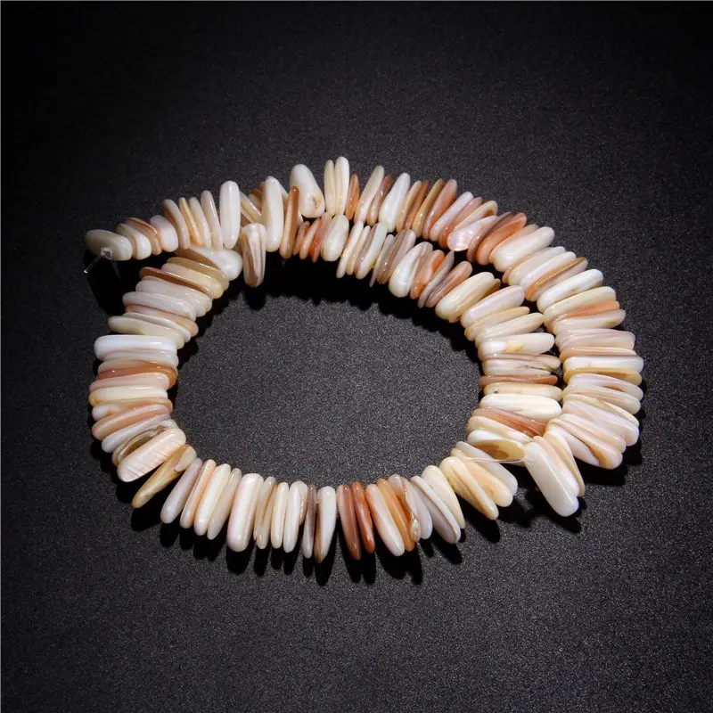 Бусины из натуральной ракушки желтые бусины перламутровой длинные в форме зубов