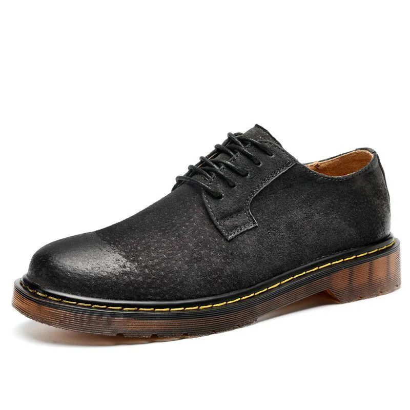 

QWEDF 2019 Big Size Oxfords Casual shoes Men Flats Quality Suede Men Loafers Shoes Genuine Leather Shoes Sapato Masculino DP-123