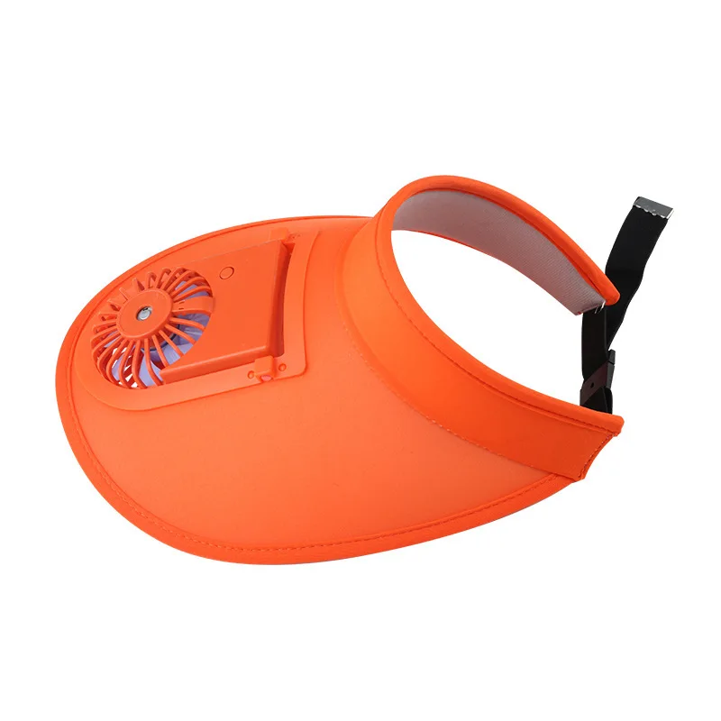 

Large brim hat with fan men and women empty top sun hats charging summer children's fan hats sun hats