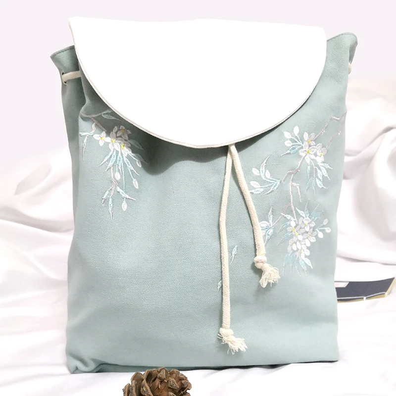 

Casual Canvas Jacquard For Women Fashion Linen Backpack Summer Shopping Bag Canvas Reusable Shoulder Messenger Top-Handle Bags
