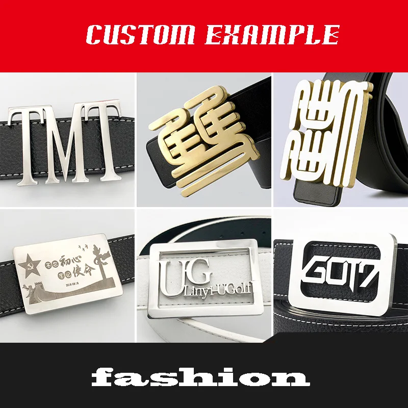 

Fashion High Quality Buckle Personal Pattern Customization Business Logo Customized Belt