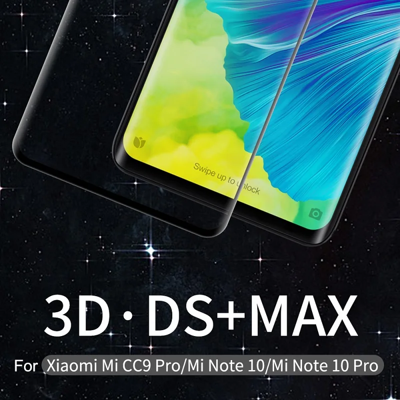 Защитное стекло NILLKIN 3D DS MAX для xiaomi mi note 10 закаленное pro CC9 Pro|Защитные стёкла и