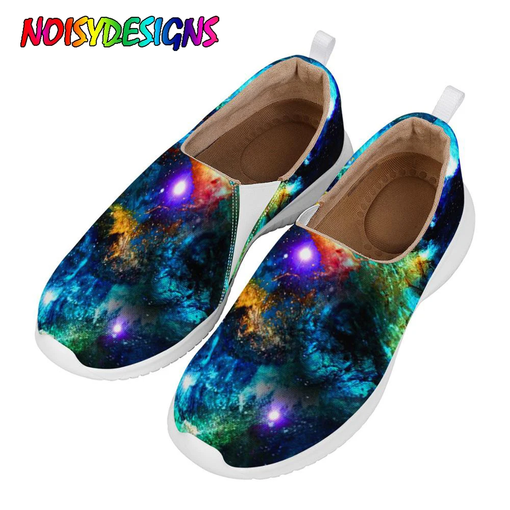 

NOISYDESIGNS Coloured Galaxy Printing Women Flats Shoes Summer Spring Breathable Walk Sneaker Lightweight Girls Zapatos