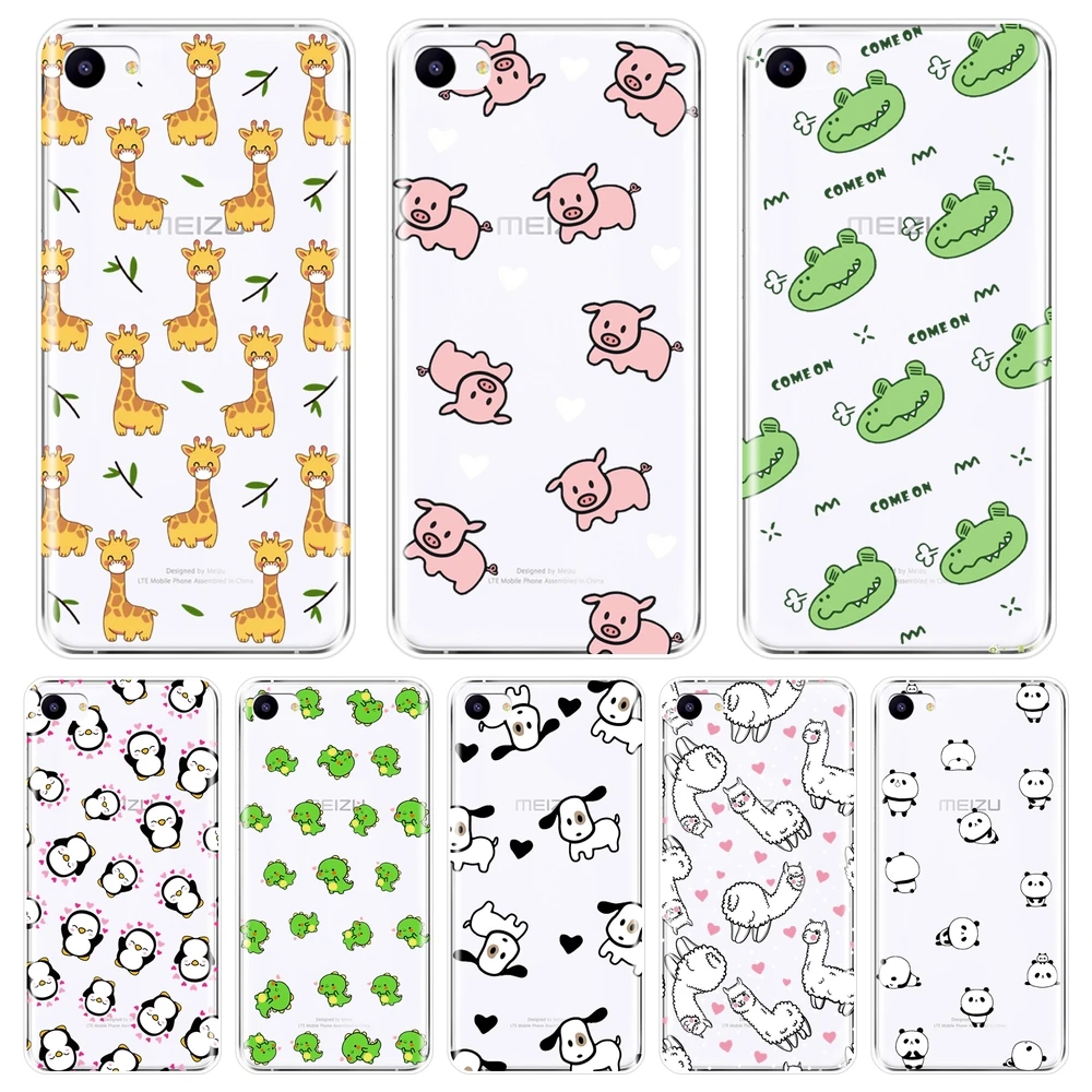 For Meizu 16th 16x 15 Lite 16 Plus Phone Case Silicone Pink Pig Dog Panda Soft Back Cover For Meizu U10 U20 Pro 6 7 Plus Case