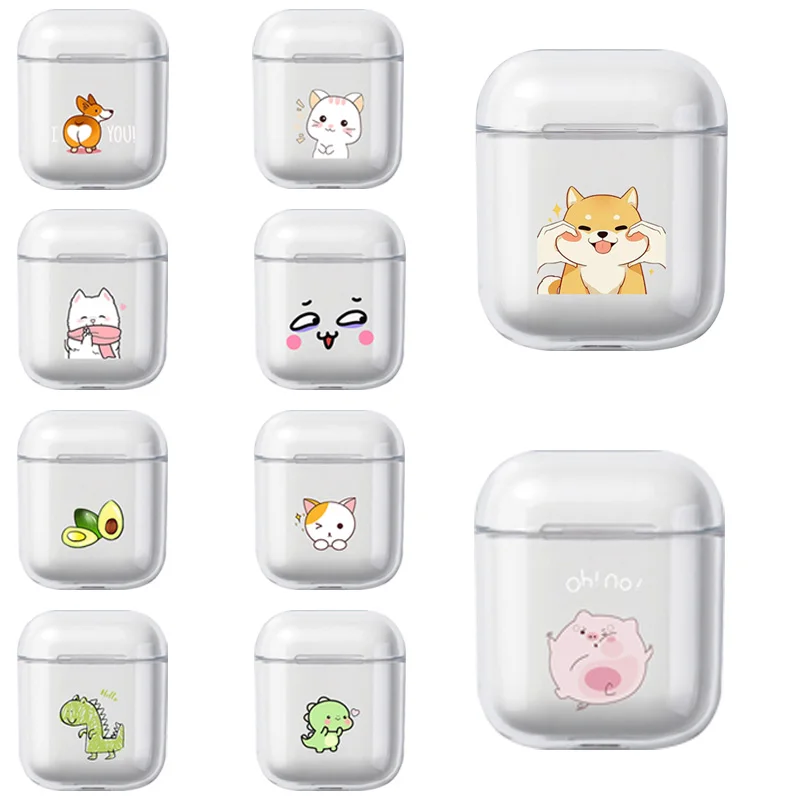 

Case For Apple AirPods 1 2 Case Cute Cartoon Wireless Bluetooth Transparent Earphone Cover On Air Pods Protective Soft Cover