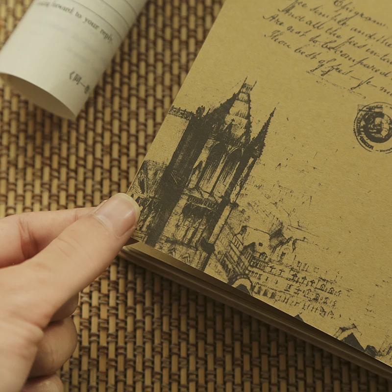 Креативный ретро-блокнот из крафт-бумаги A5 цветная страничка в европейском стиле