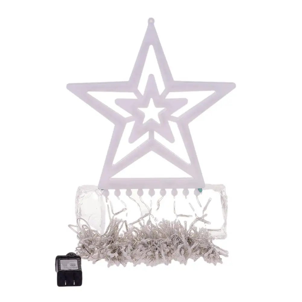 

Рождественские украшения, гирлянда со звездами, 16,4 дюймов, 300 светодиодов, Сказочная гирлянда водопада с лучшей звездой, 8 режимов, водонепро...