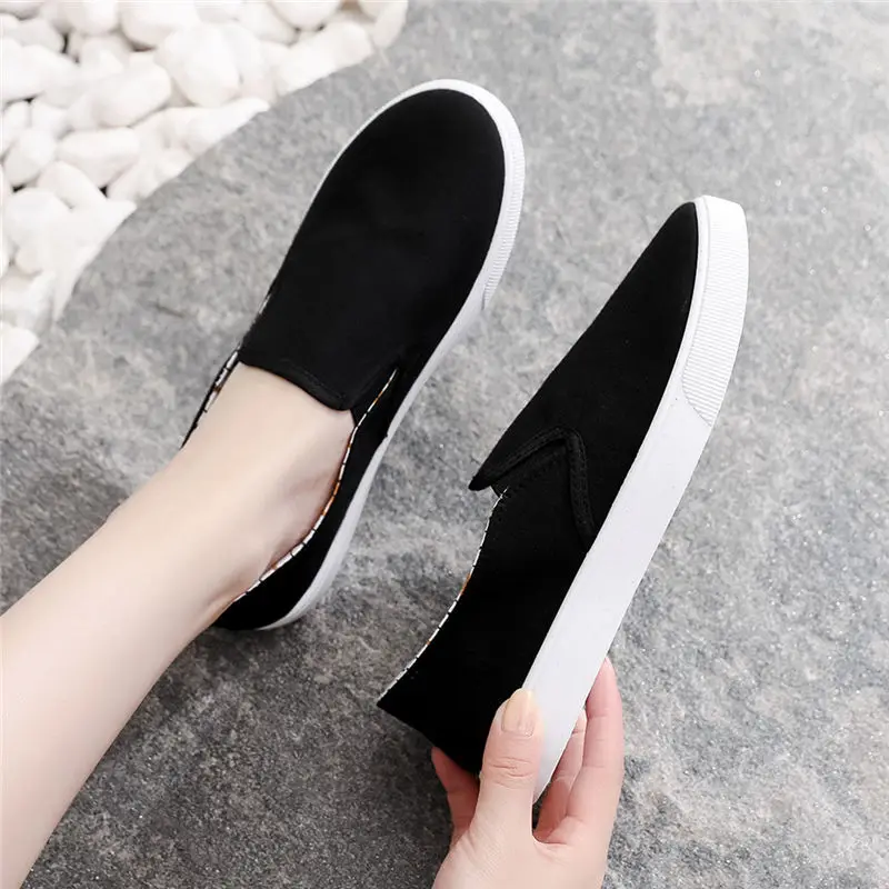 Women Casual Boat Shoes Ladies Slip On Ballet Flats Comfy Mother Canvas Loafers Zapatos Mujer Walking Footwear 2021 New Style