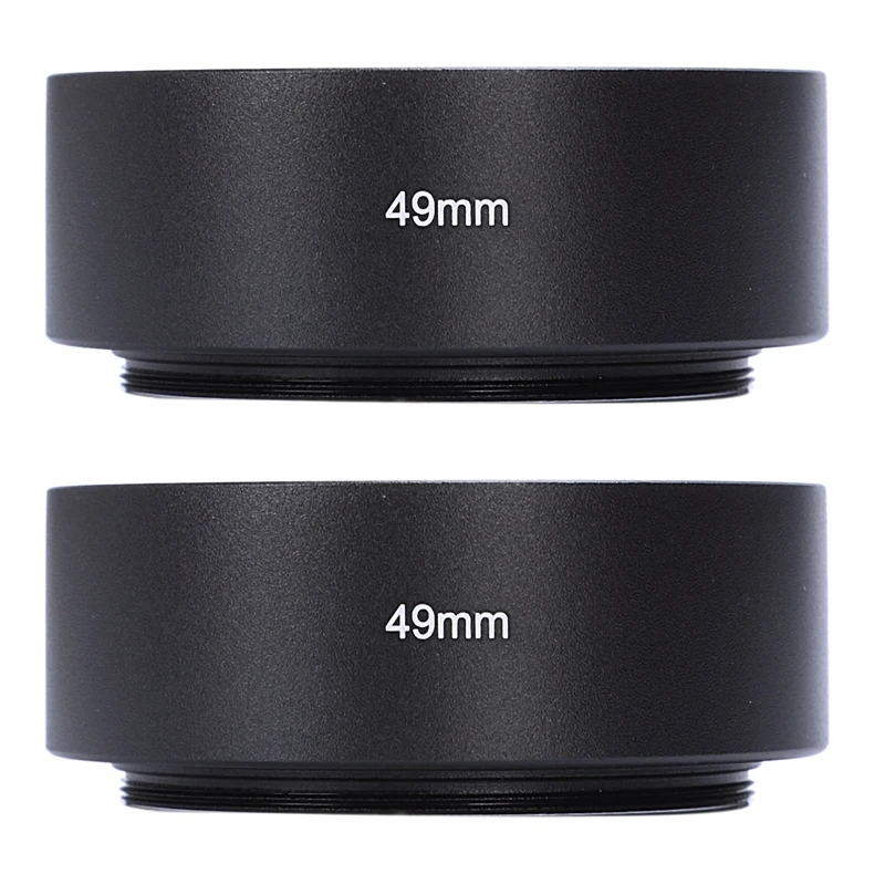 

2Pcs 49Mm Mount Standard Metal Lens Hood For Canon Nikon Pentax Sony Olympus