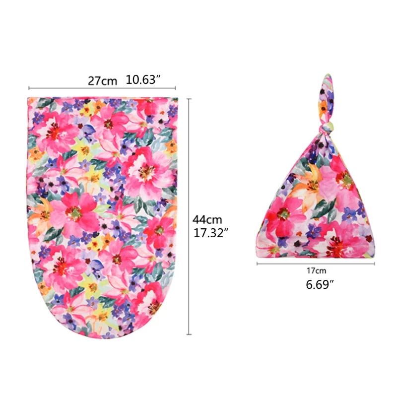 

Newborn Infant Baby Cute Swaddle Blanket Baby Comfortable Sleeping Bag Swaddle Muslin Wrap Hat Set Photography Props