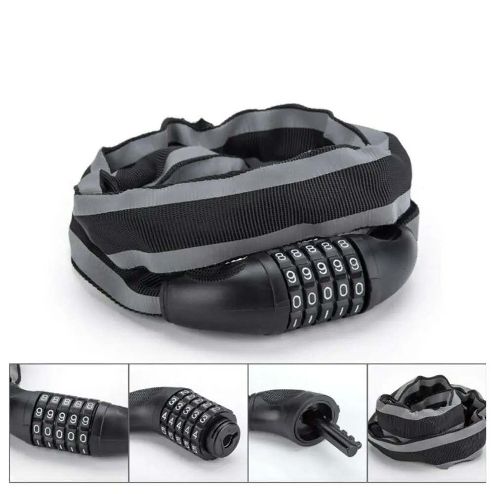 

Bicycle Chain Lock Bike Security 5-Digit Password Combination Anti-Theft Padlock MTB Bicycle Chain Lock Bicycle Accessories