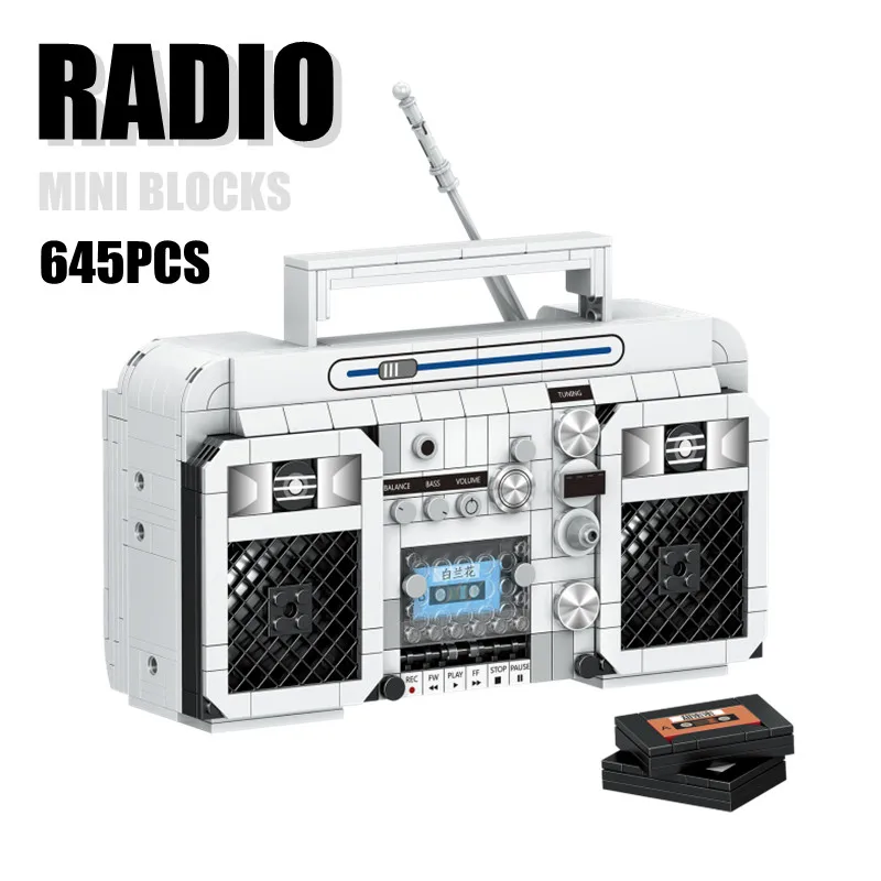 

654pcs Radio Building Blocks Classic Retro Simulation Model Toys Mini Bricks Diy Ornamen Educational Gifts For Children Kids