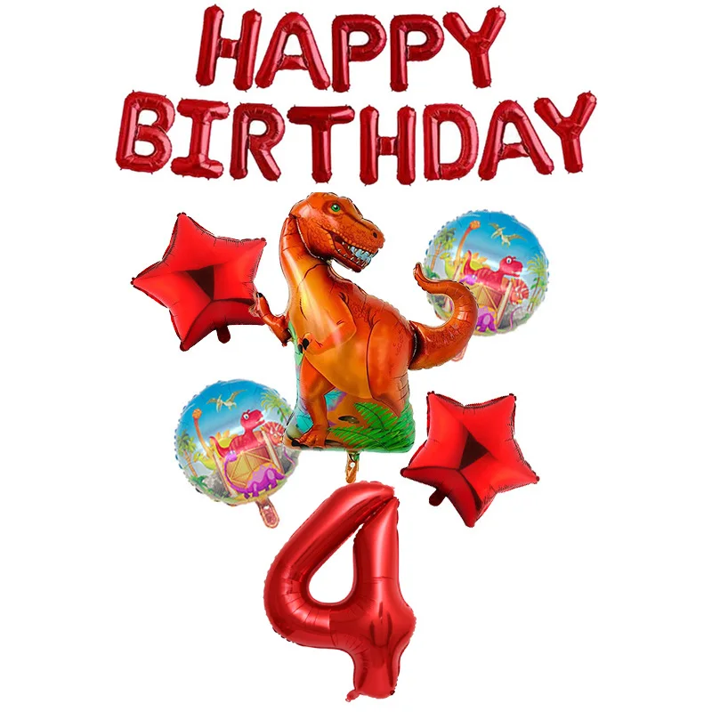 19 шт./лот динозавр гелий номер воздушный шар вечерние сафари украшения неоновые