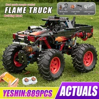 mould king 18008 city rc off road flame climbing trucks car off road racing remote control building blocks bricks toys gift