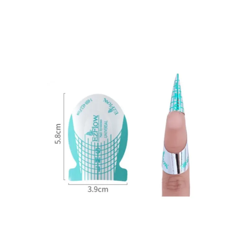 100pcs Nail Form Green Art French Acrylic UV Gel Tips Extension Sticker Builder Guide Stencil Manicure Tools |