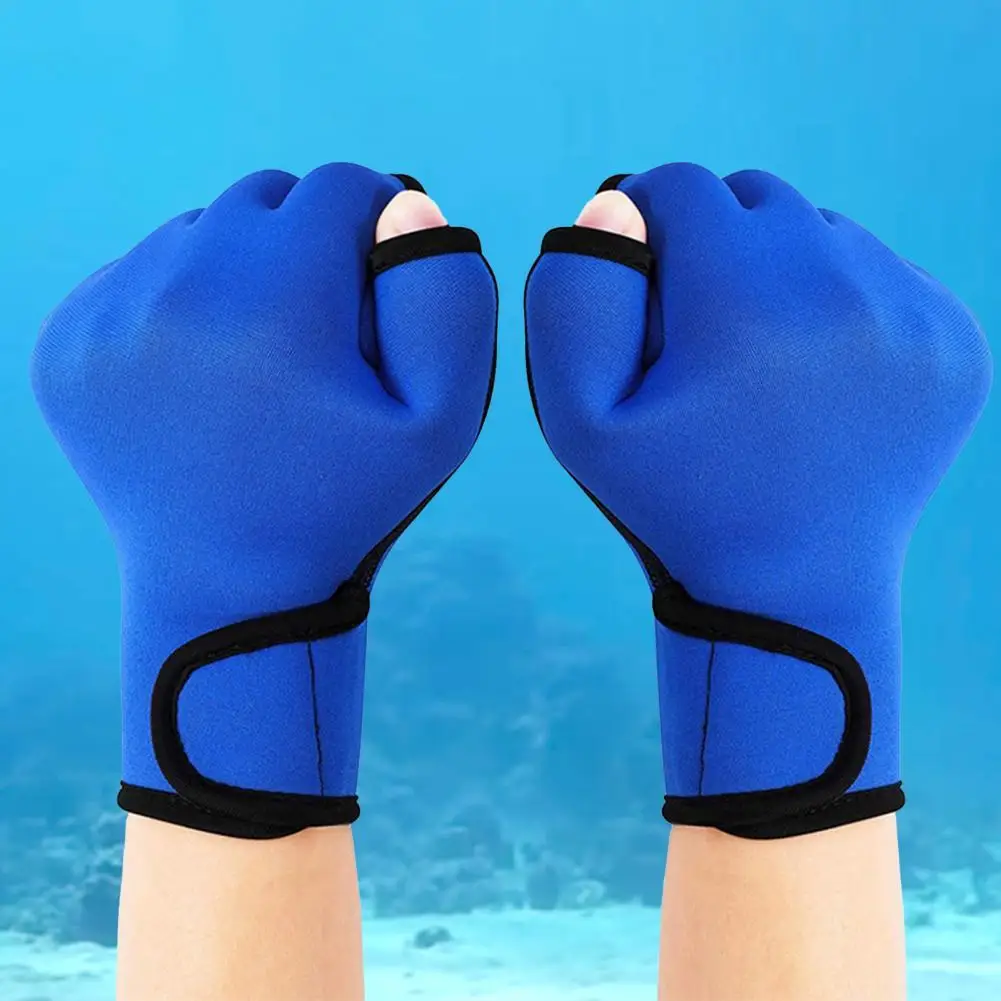 

1 Pair Neoprene Gloves Water Resistant Breathable Rubber Well Stitching Webbed Swim Gloves for Training