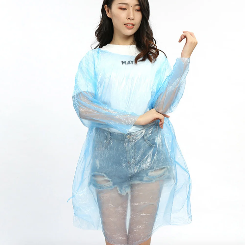 10 шт. одноразовый дождевик для взрослых аварийный водонепроницаемый пончо