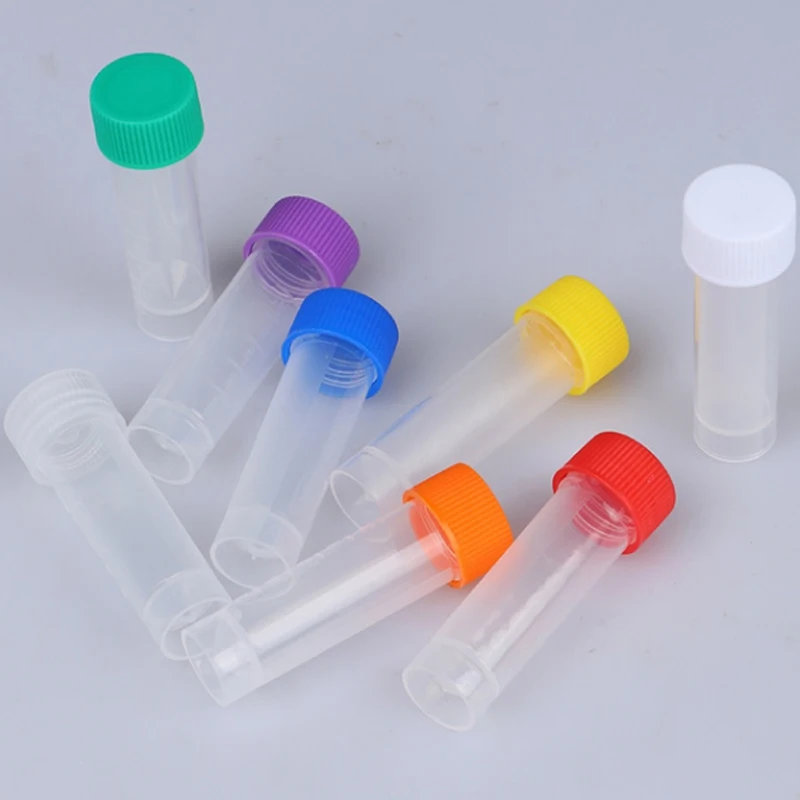 

New Laboratory Chemistry Plastic Test Tubes Vials Seal Caps Pack Container for Office School Chemistry Supplies 1-25 Pcs Lab