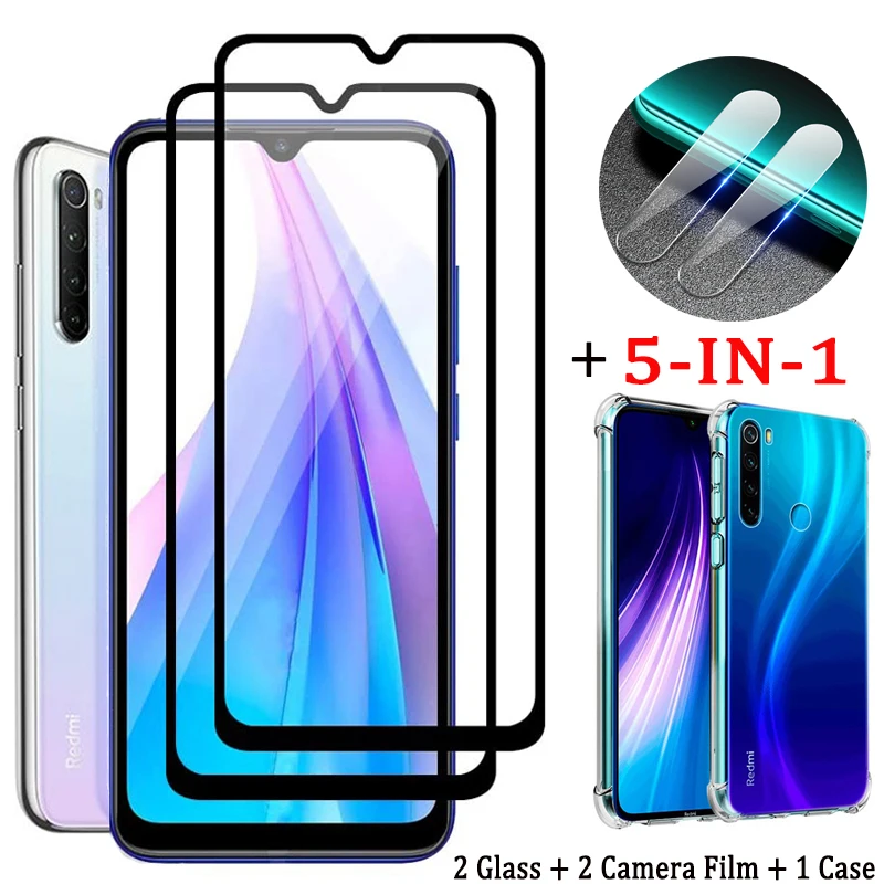 5 в 1 стекло чехол для redmi note 8pro защитное на редми 8t чехлы нот 8 про а пленка редми8