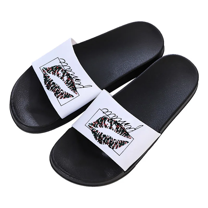 

Shoes For Women 2021 Leopard Sexy Lips Indoor Bedroom Home sandals ladies Harajuku Summer Fahion Slippers Open Toe Flip Flops
