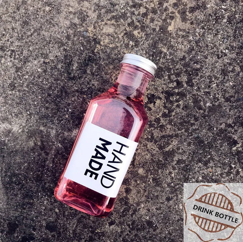 Прозрачная пластиковая бутылка для молока 340 мл 400 с квадратным дном йогурта 10 шт.