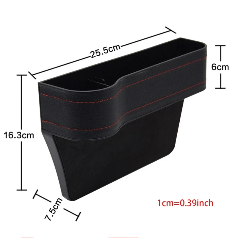

Driver Side Car Filler Leather Console Side Pocket Car Seat Pocket Organizer Catcher for Cell Phones Wallet Coin Key with E8BC