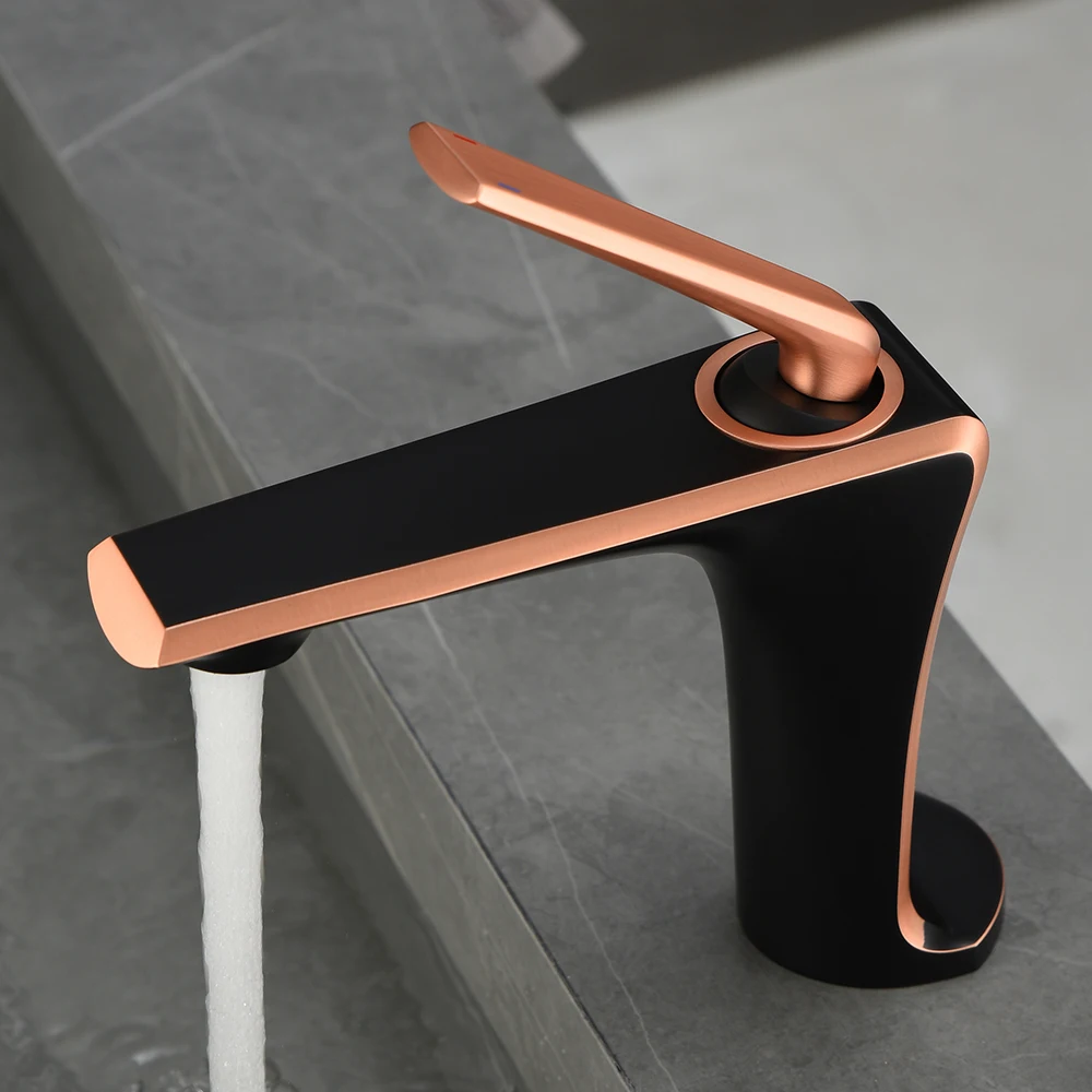 

SKOWLL Basin Sink Faucet Single Handle Modern Bathroom Faucet Deck Mount Vanity Mixer Tap, SK-6819