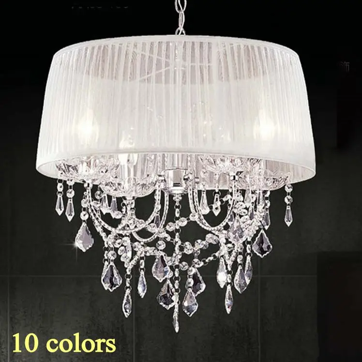 

14 color lampshade chandelier fabric lampshade modern crystal chandeliers