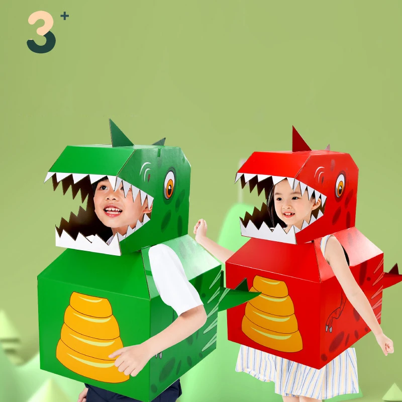 Цветной дизайн Детский динозавр мультфильм носимые бумажные доски DIY ручной