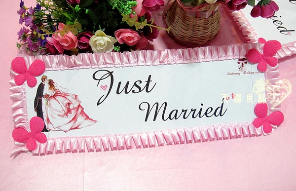 Белый розовый фиолетовый красный 1 шт Happy Wedding автомобиля ручки зеркала заднего