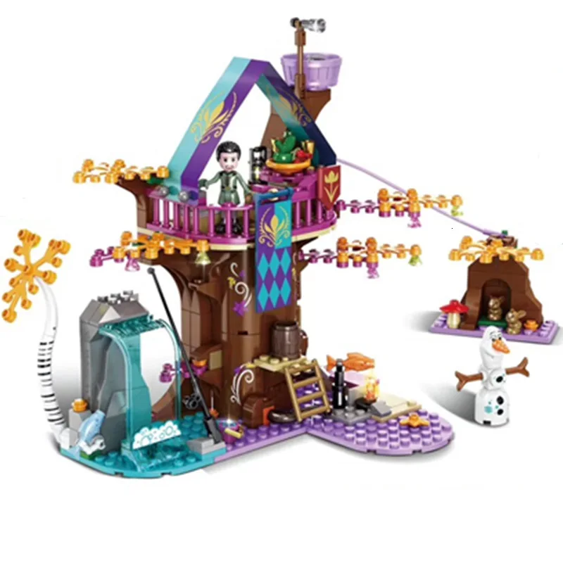 Волшебный домик на дереве лед и снег мир девочка игрушки для сборки маленький