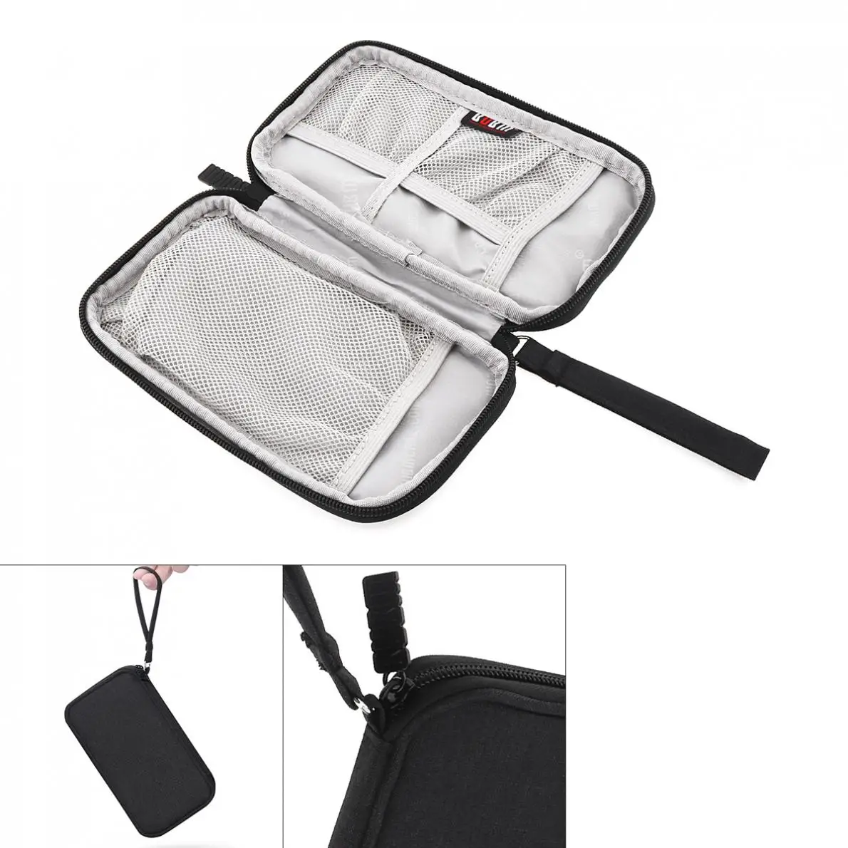 Портативная ударопрочная черная сумка для хранения внешнего жесткого диска