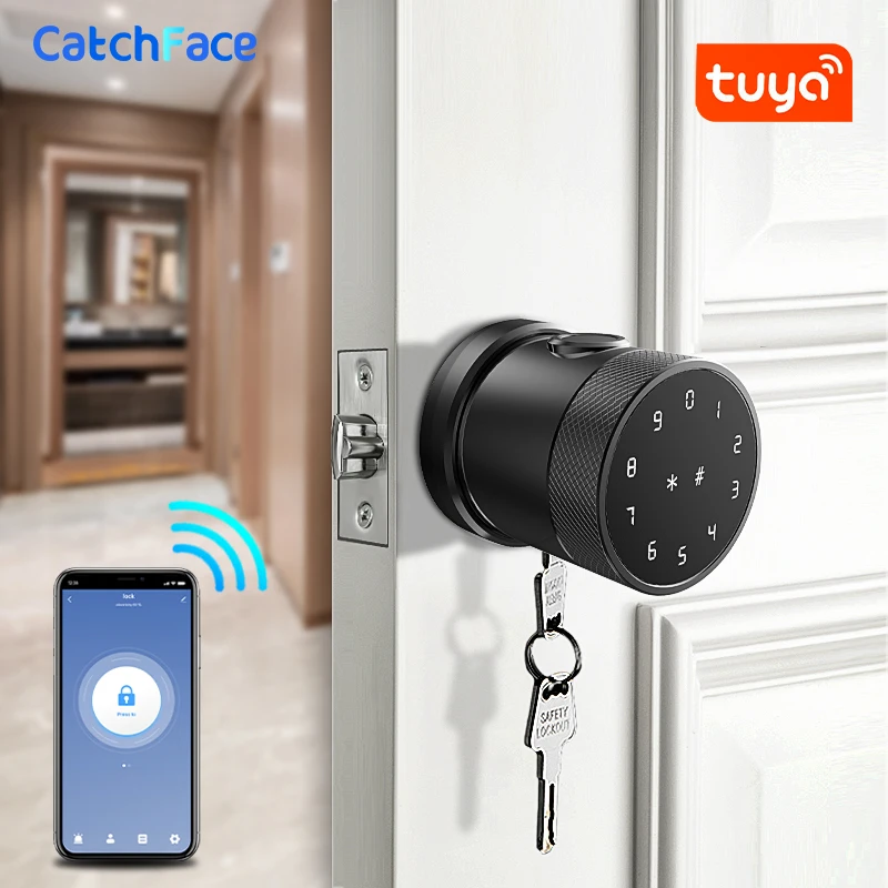 Дверной замок Tuya с отпечатком пальца Bluetooth Wi Fi цифровая клавиатура смарт карта