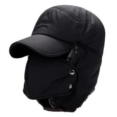 

Men's Ear Protection Face Bomber Hats Thicker Plus Velvet Warm Woman Winter Hat Resist The Snow Male Bone Cap Ski Hat
