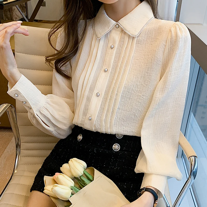 Spring new Korean blusa feminina lantern sleeve tops fashionable shirt blouse blusas feminina ver o 2021