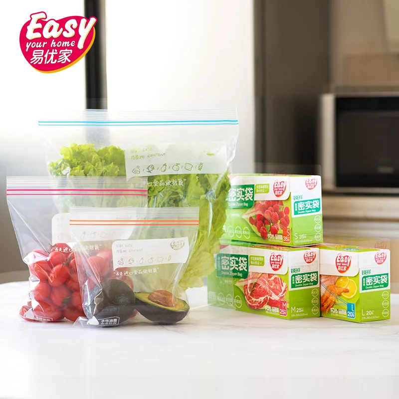 35 шт./компл. пищевой пластик свежая сумка на молнии многоразовый прозрачный