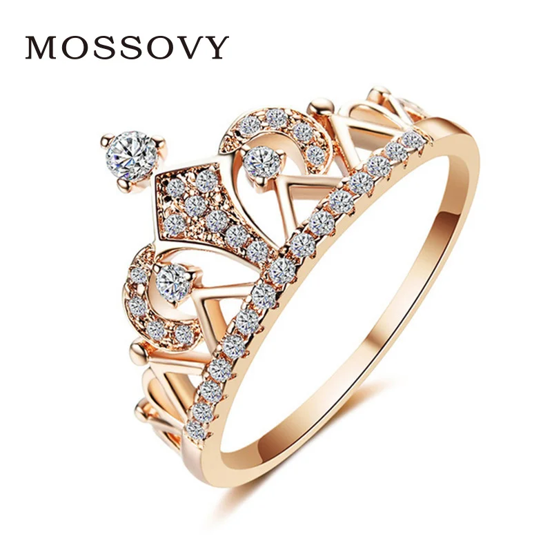 Mossovy женское кольцо с короной из розового золота модные популярные свадебные
