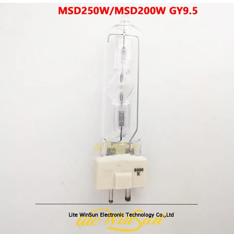 Металлическая Галогенная Лампа MSD 250 6500K gy9,5, подвижная фара, лампы MSD 200 8000K