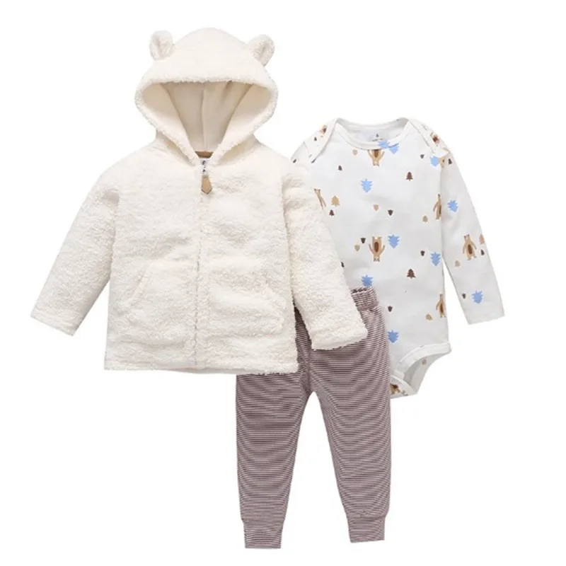 Осенне-весенняя верхняя одежда для маленьких мальчиков и девочек комплекты из 3