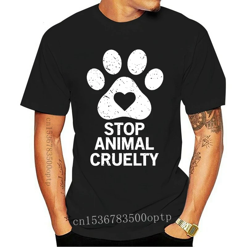 

New Stop Animal Cruelty Cause T Shirt Summer Short Sleeve Cotton Summer Short Sleeves Cotton T Shirts Design Basic Top Tee