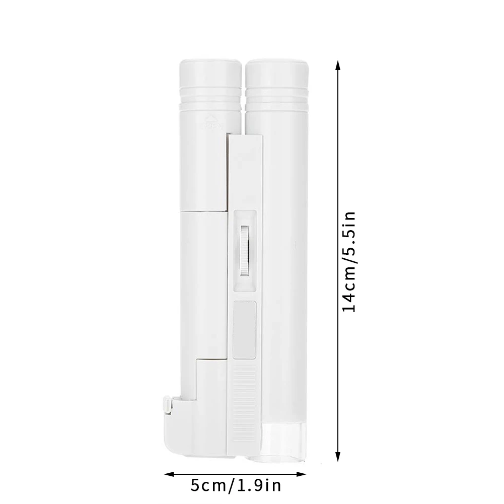 

100X Zoom LED Light Jewelry Magnifier Handheld Microscope Lens Loupe Pocket Magnifying Glass Magnifying Lamp Pocket Microscope