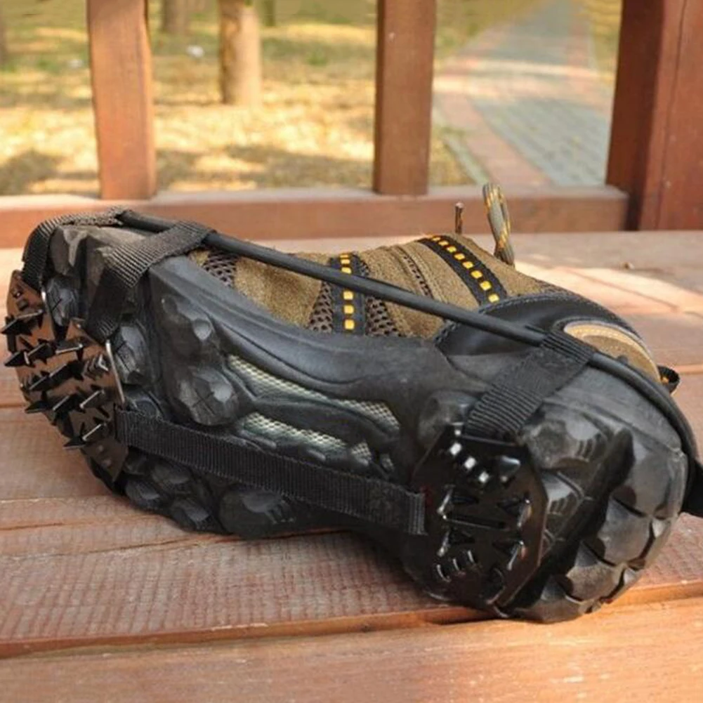 

Anti Slip Ice Gripper Spike Cleats Covers Crampons Camping 24 Teeth Outdoor Snow Shoe Portable Outdoor Elements