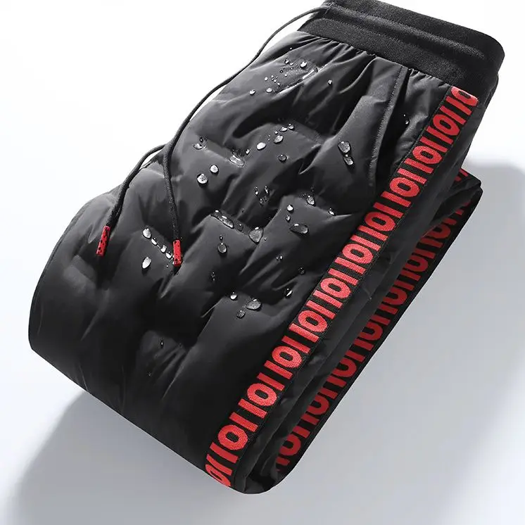 2021 new Down trousers for men wear extra thick winter warm outdoor windproof slim casual trousers for teenagers duck down