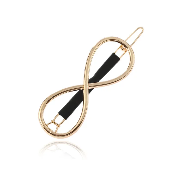 Gold Black 1 шт. Модные женские заколки для волос для девочек, заколки для волос с пентаграммой, тонкие заколки для волос, украшения для волос, Подарочные ювелирные аксессуары - Окраска металла: Gold Black