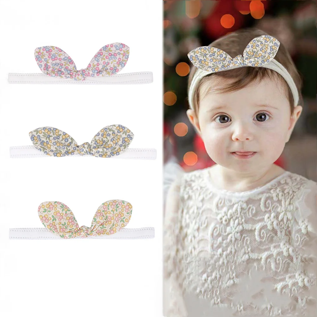 Повязка на голову для маленьких девочек милый эластичный бандаж с ушками