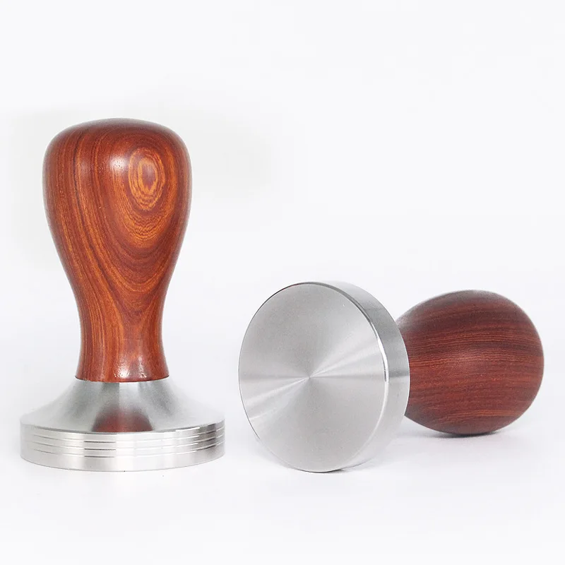 

Red Sandalwood Coffee Tamper Stainless Steel Tamper Wooden Handle Coffee Powder Filler Coffee Appliance