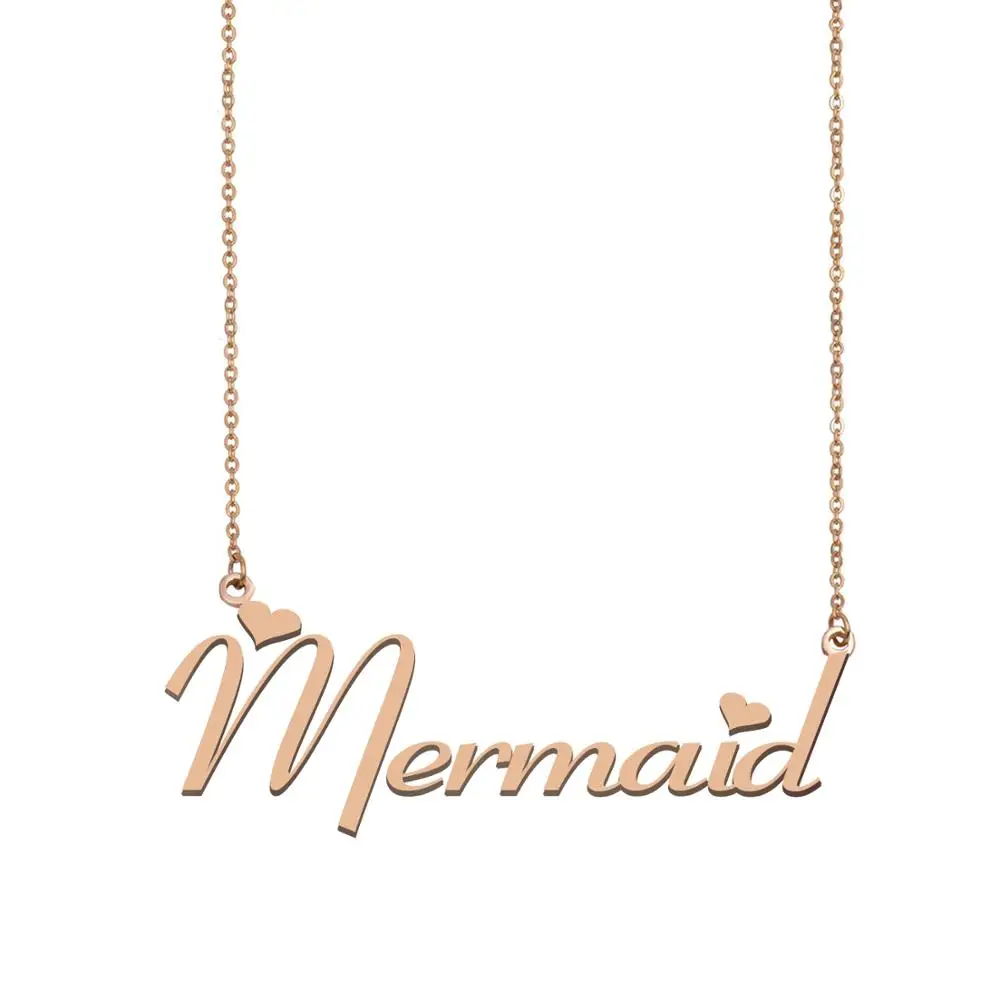 

Mermaid Name Necklace , Custom Name Necklace for Women Girls Best Friends Birthday Wedding Christmas Mother Days Gift