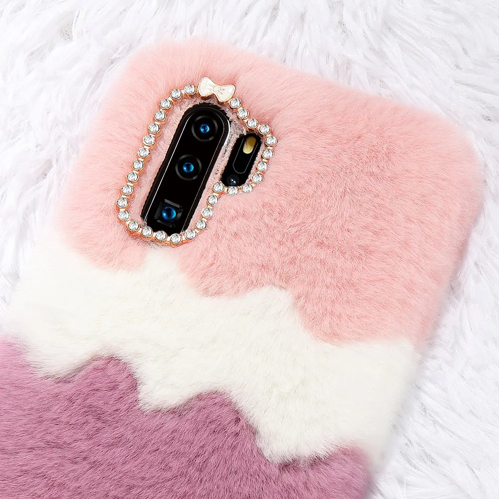 LAPOPNUT для HUAWEI P30 Pro P30 Lite Nova 4e mate 20 Pro mate 20 Lite P20 Pro Алмазная мягкая теплая пушистая плюшевая задняя крышка чехол