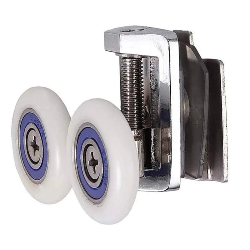 

4Pcs Shower Door Rollers 26mm Zinc Alloy Shower Door Fixing Pulleys Bathroom Replacement Kit (2 Top+2 Buttom)